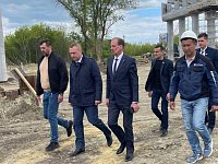 Врио Губернатора Саратовской области Р.В.Бусаргин посетил р.п.Татищево и ознакомился с ходом работ по строительству путепровода