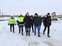 Председатель Правительства Саратовской области Р.В.Бусаргин провел планерку на стройплощадке автомобильного путепровода в р.п. Татищево