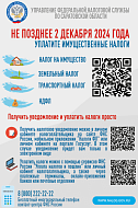 УФНС России по Саратовской области информирует: налоговое уведомление за налоговый период 2023 года должно быть исполнено (оплачено) не позднее 2 декабря 2024 года