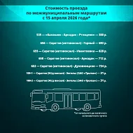 В Саратовской области с 15 апреля актуализируют тарифы на электрички, пригородные автобусы и водный транспорт