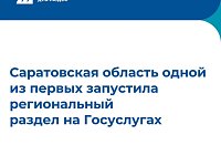 Саратовская область одной из первых запустила региональный раздел на Госуслугах