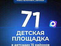 В детских садах 15 районов Саратовской области будет установлена 71 НОВАЯ ДЕТСКАЯ ПЛОЩАДКА